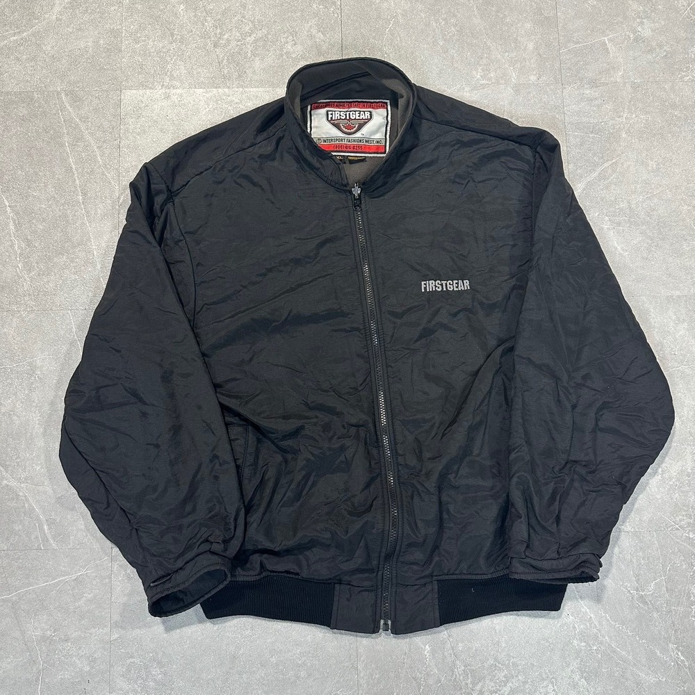 Firstgear Mens Black Full Zip Fleece Lined Motorcycle Jacket XL Logo 4401